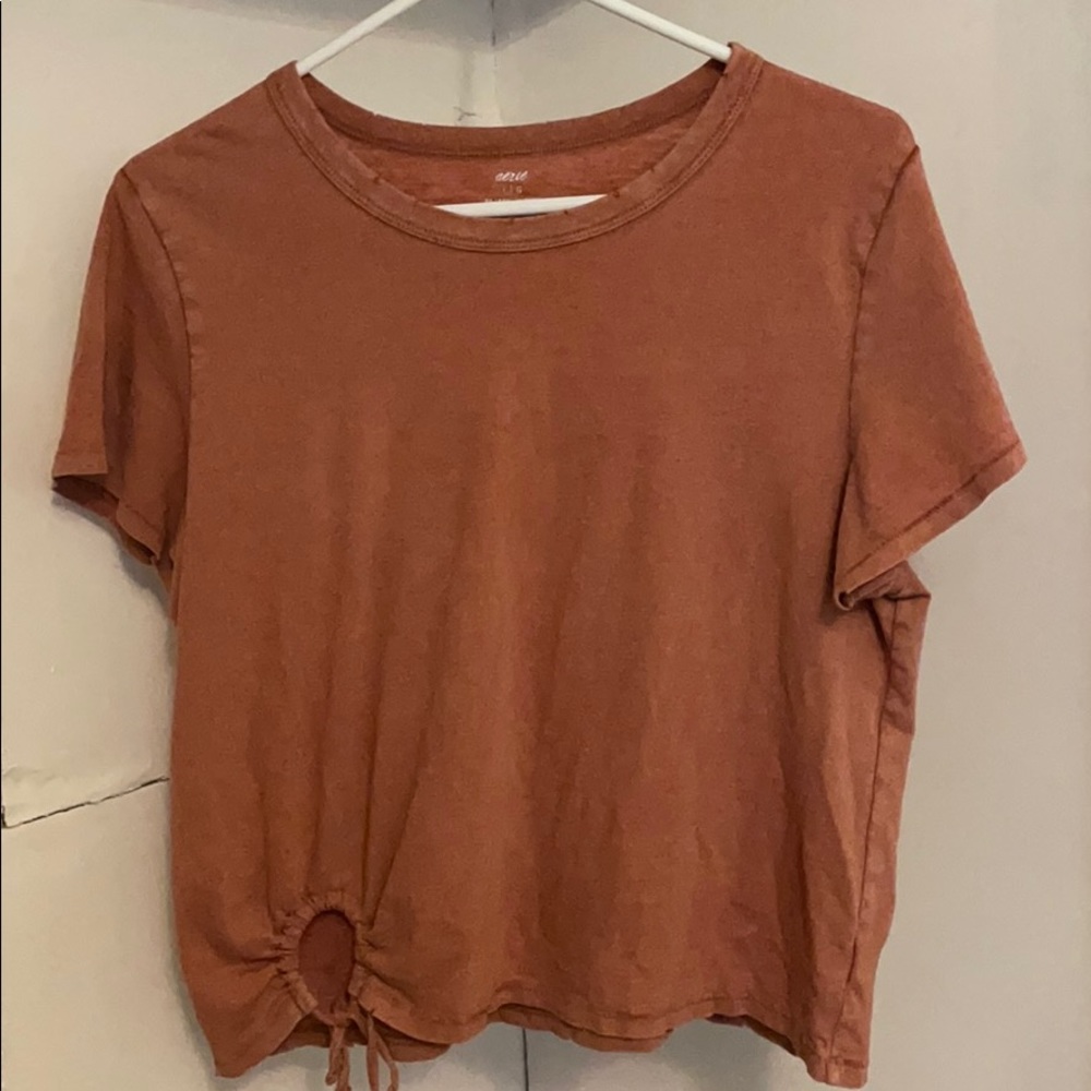 Coral tied crop top